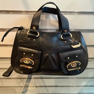 small Charles David Black handheld bag with Gold Details NWOT - Designer sample